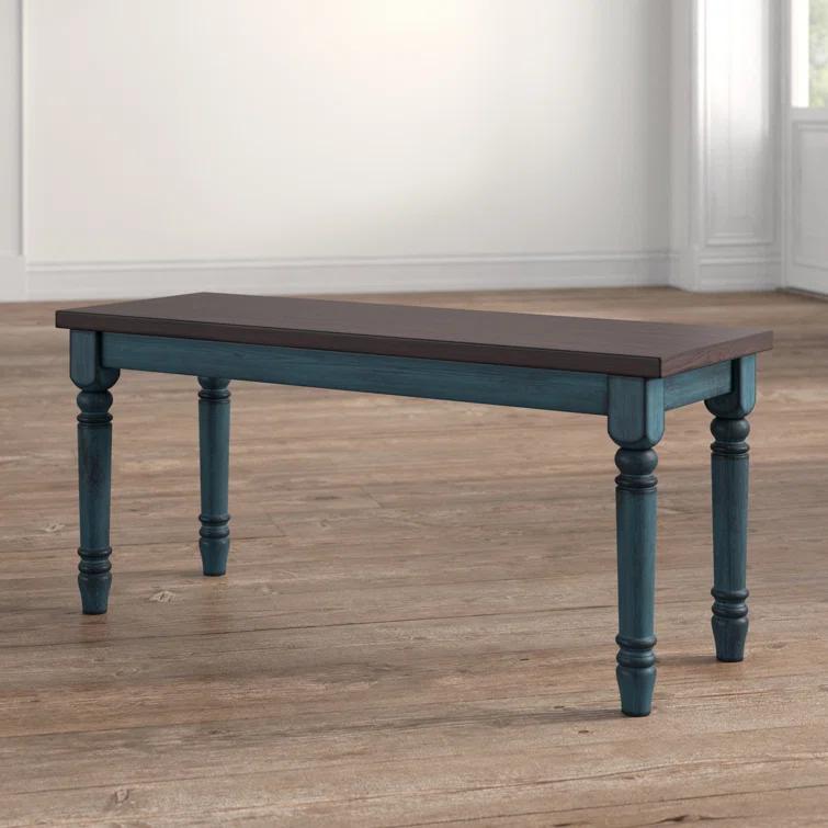 Willow 40" Two Tone Solid Wood Farmhouse Dining Bench