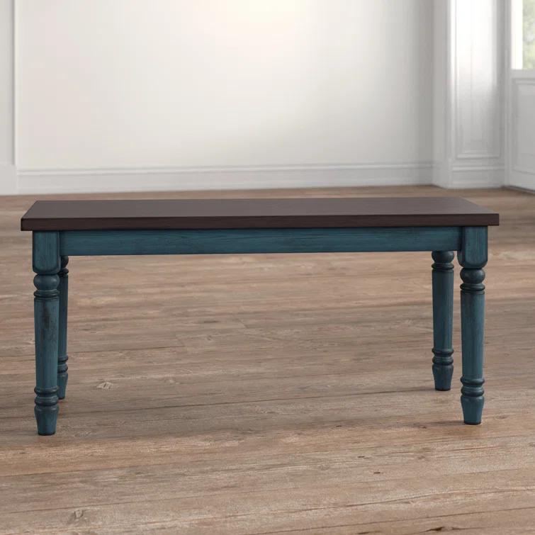Willow 40" Two Tone Solid Wood Farmhouse Dining Bench