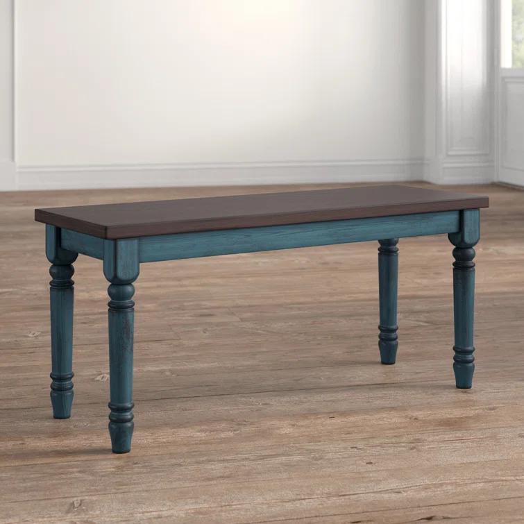 Willow 40" Two Tone Solid Wood Farmhouse Dining Bench