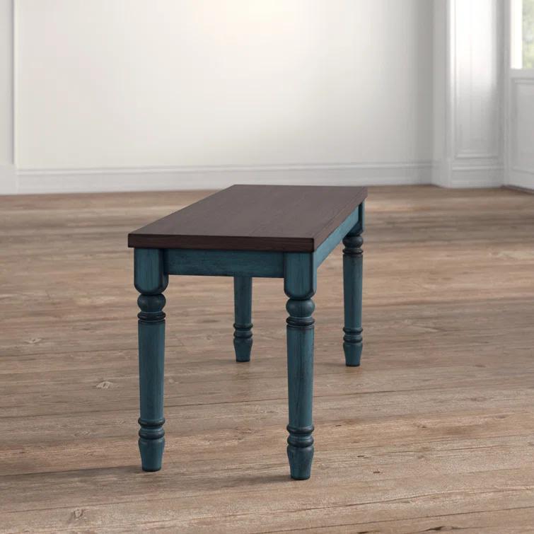 Willow 40" Two Tone Solid Wood Farmhouse Dining Bench