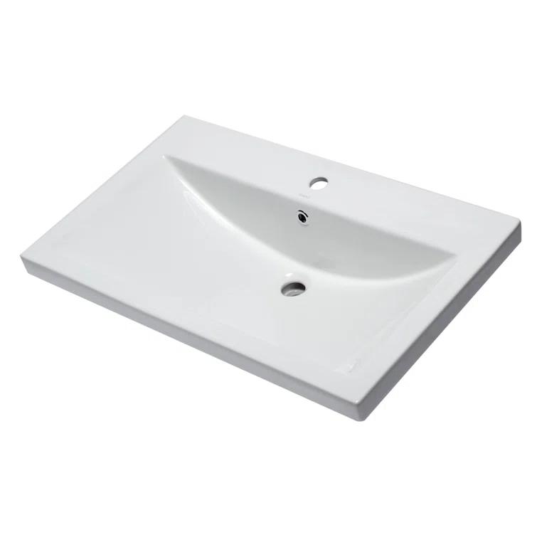 31.5'' L Drop-In Single Bowl Ceramic Kitchen Sink