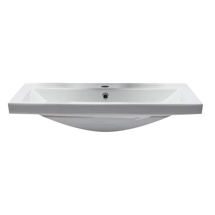 31.5'' L Drop-In Single Bowl Ceramic Kitchen Sink