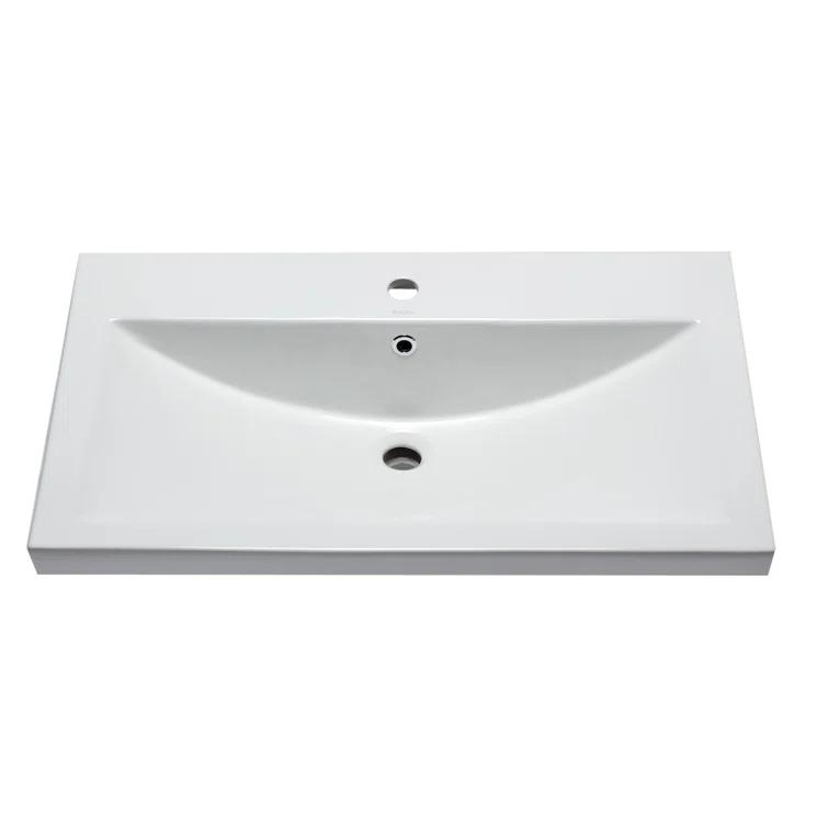 31.5'' L Drop-In Single Bowl Ceramic Kitchen Sink