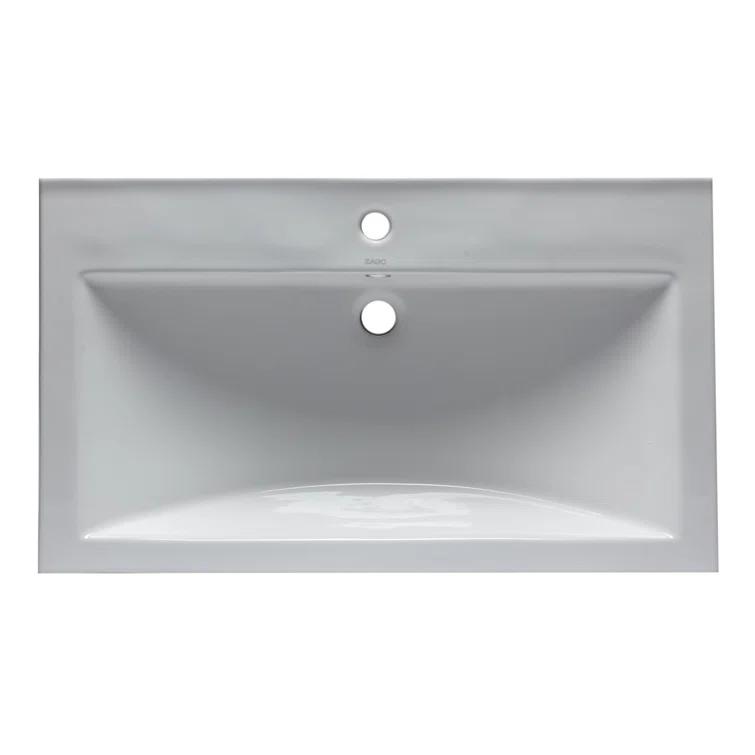 31.5'' L Drop-In Single Bowl Ceramic Kitchen Sink