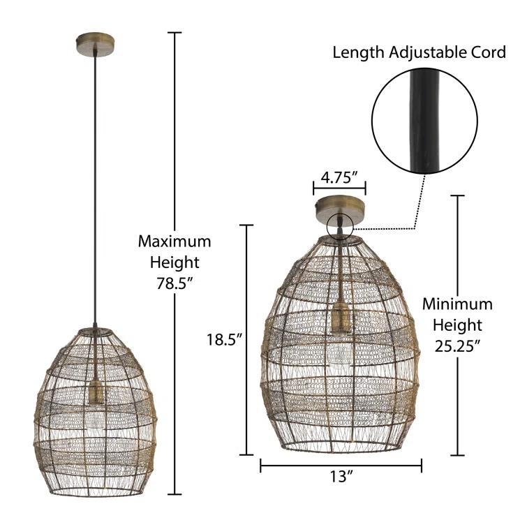 Neddie Single Light Metal Dimmable Pendant