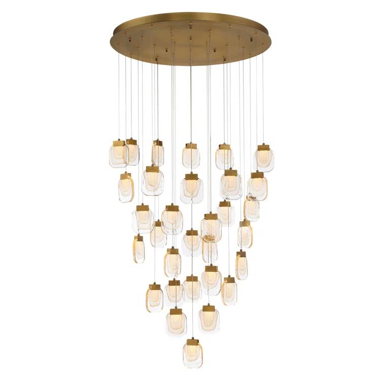 31 - Light Dimmable LED Round / Oval Chandelier