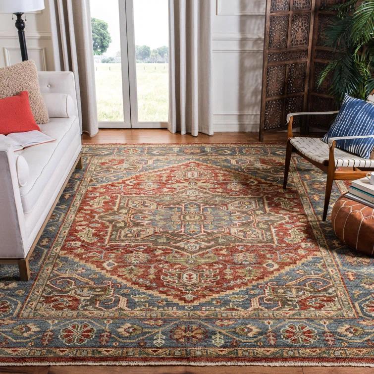 Samarkand 121 Area Rug In Red / Blue