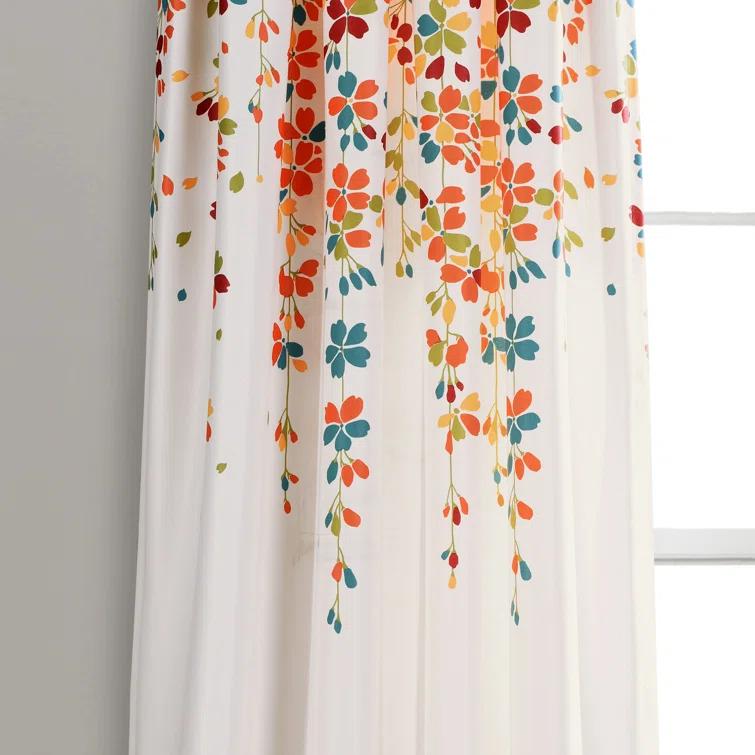 Lush Decor Weeping Flowers Floral Room Darkening Thermal Rod Pocket Curtain Panels (Set of 2)