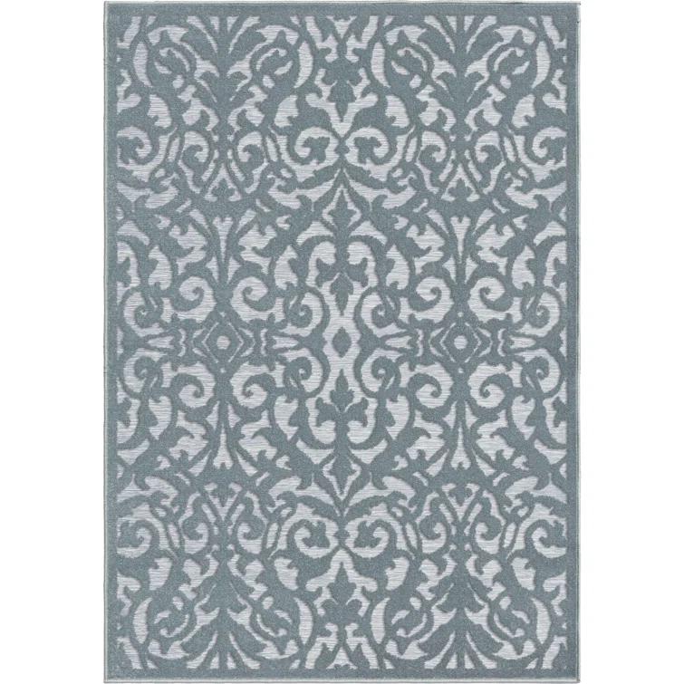 My Texas House Ladybird Harbor Blue High Low Indoor Outdoor Area Rug