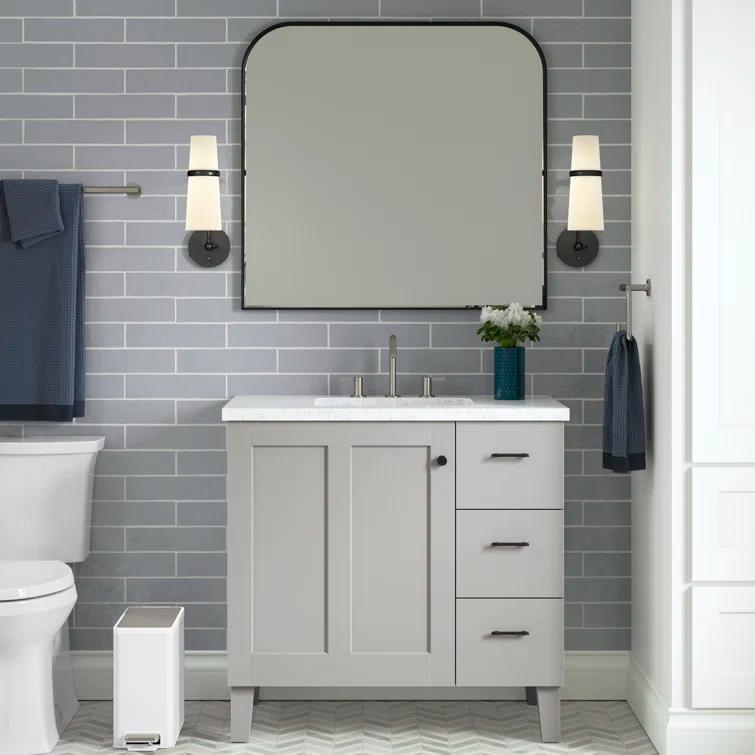 Reset 2.5-Gallon Bathroom Trash Can, Slim Stainless Steel Step Trash Can with Quiet-Close Lid
