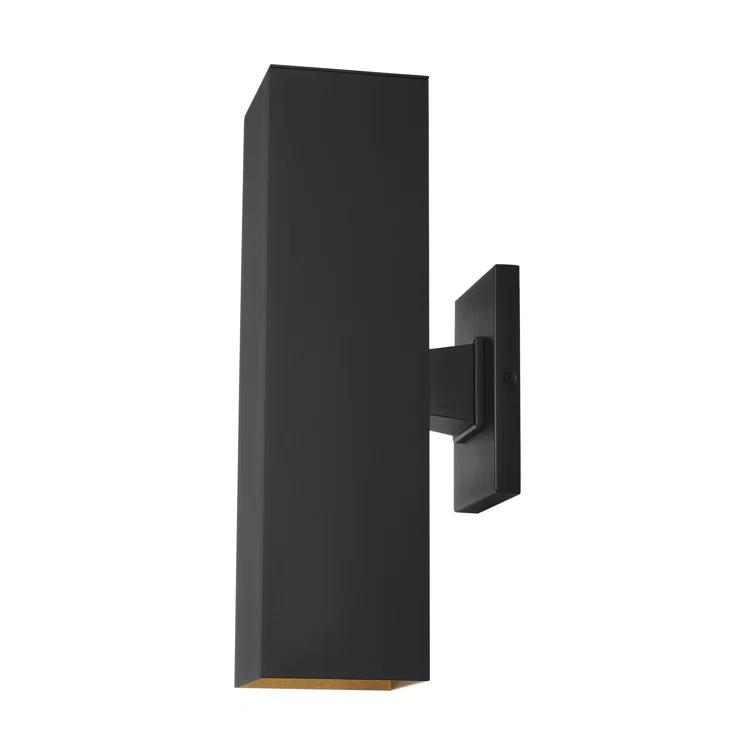 Black Aluminum and Tempered Glass 18.5" Outdoor Wall Lantern Sconce