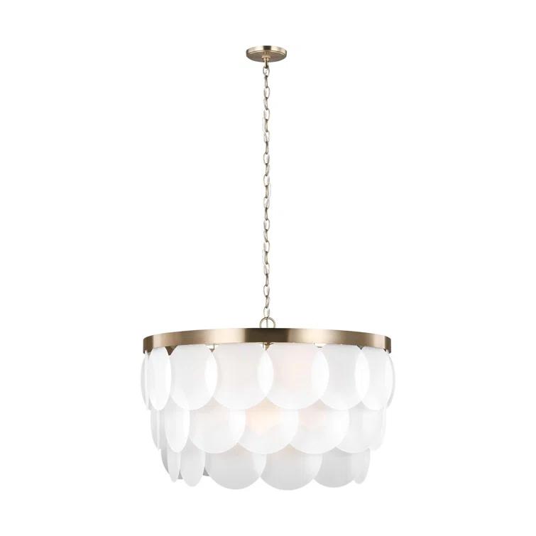 Mellita Satin Bronze 8-Light Tiered Glass Pendant
