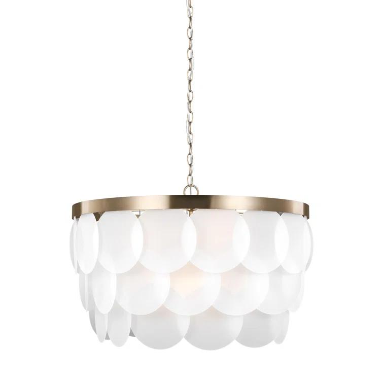 Mellita Satin Bronze 8-Light Tiered Glass Pendant