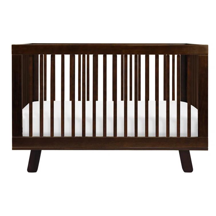 Hudson Espresso Modern Convertible Crib with Toddler Rail