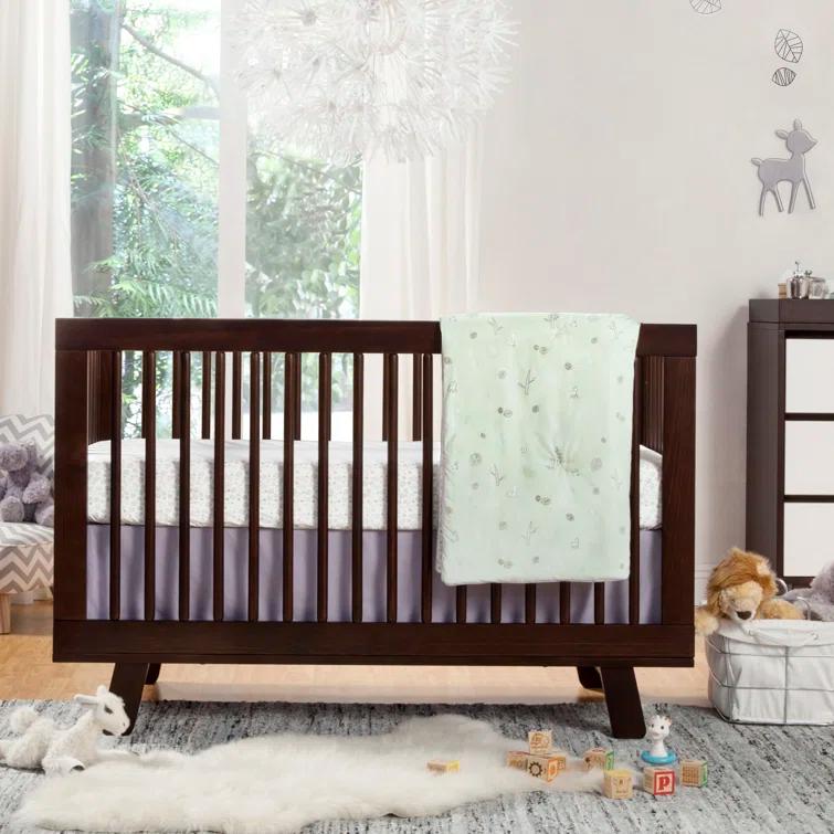 Hudson Espresso Modern Convertible Crib with Toddler Rail