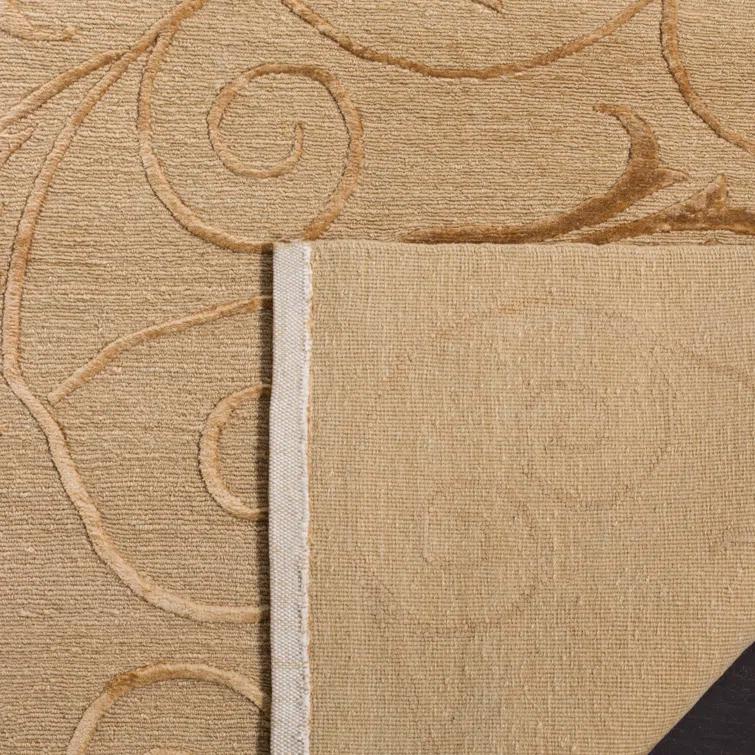 Tibetan Hand-Knotted Light Gold Area Rug