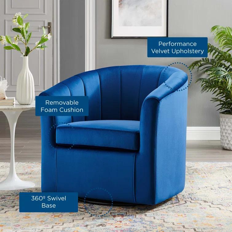 Modway Prospect Performance Velvet Swivel Armchair