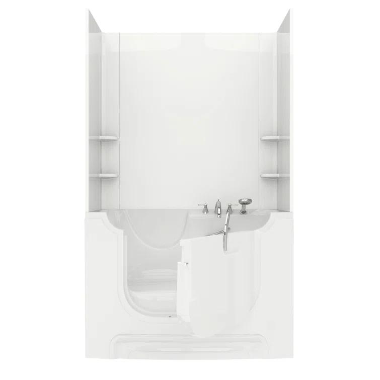 60'' x 30'' Walk-in Whirlpool Fiberglass Bathtub with Faucet