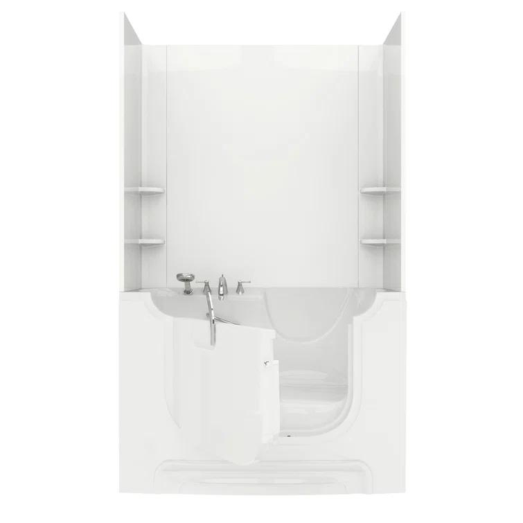 60'' x 30'' Walk-in Whirlpool Fiberglass Bathtub with Faucet
