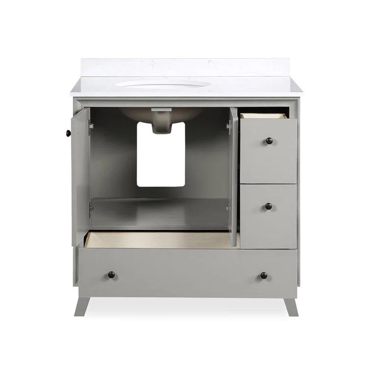 Bleeker 36'' Single Bathroom Vanity with Granite Top