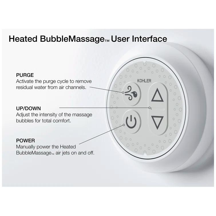 Archer® 60-in X 32-in Drop-in Heated Bubblemassage Air Bath with Bask Heated Surface
