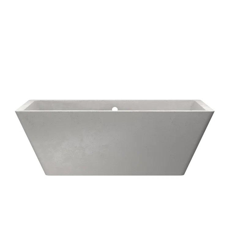 NativeStone 66" x 34" Freestanding Soaking Cement Bathtub
