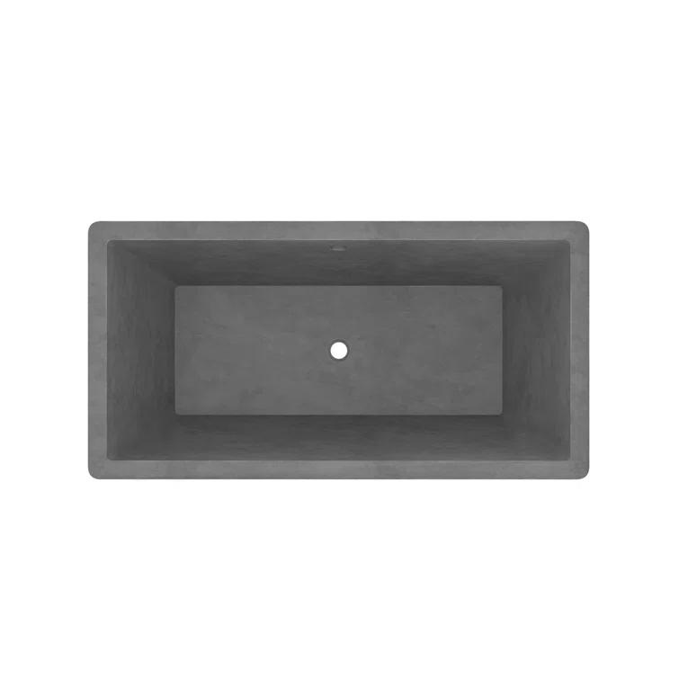 NativeStone 66" x 34" Freestanding Soaking Cement Bathtub