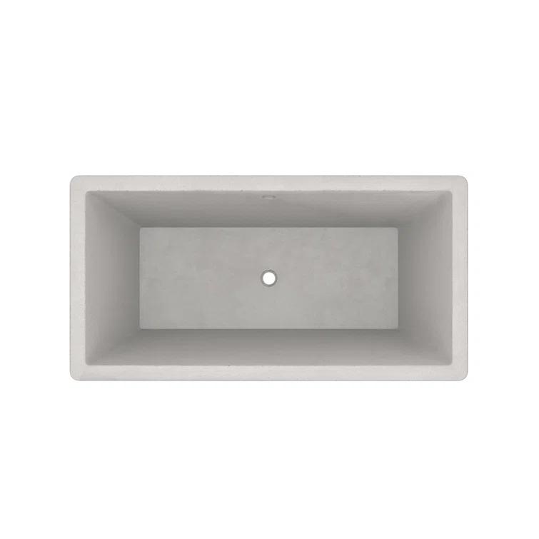 NativeStone 66" x 34" Freestanding Soaking Cement Bathtub