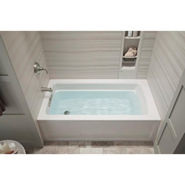 Archer® 60" x 32" Acrylic Alcove Soaking Bathtub with Comfort Depth