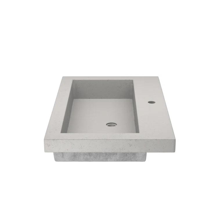 Trough Handmade Rectangular Drop-In Bathroom Sink
