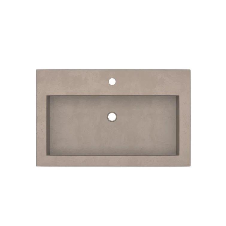 Trough Handmade Rectangular Drop-In Bathroom Sink
