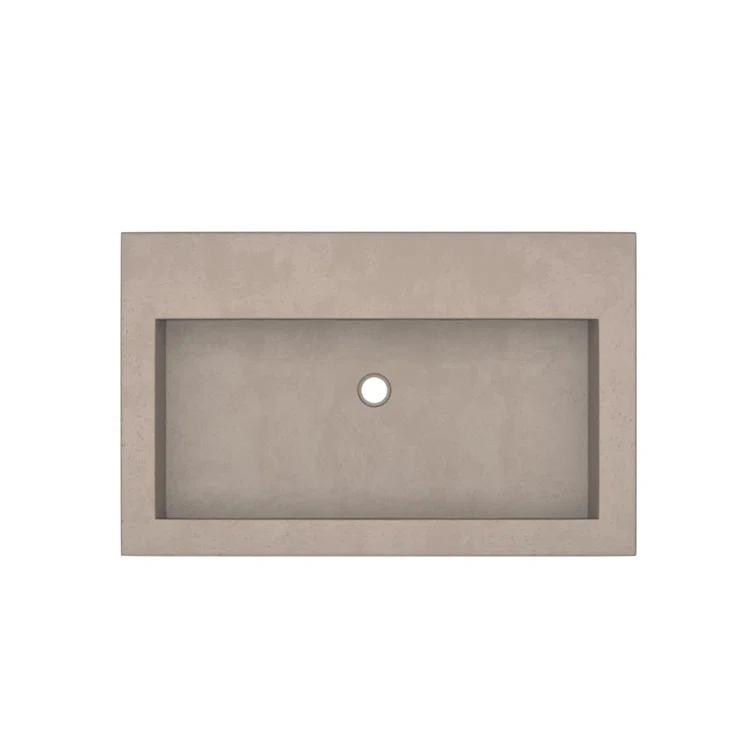 Trough Handmade Rectangular Drop-In Bathroom Sink