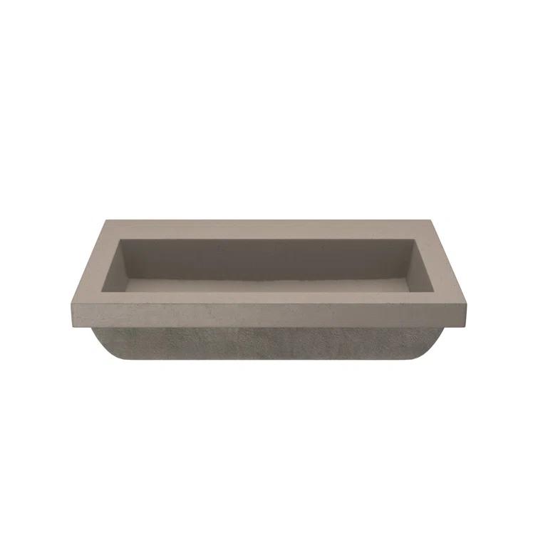 Trough Handmade Rectangular Drop-In Bathroom Sink