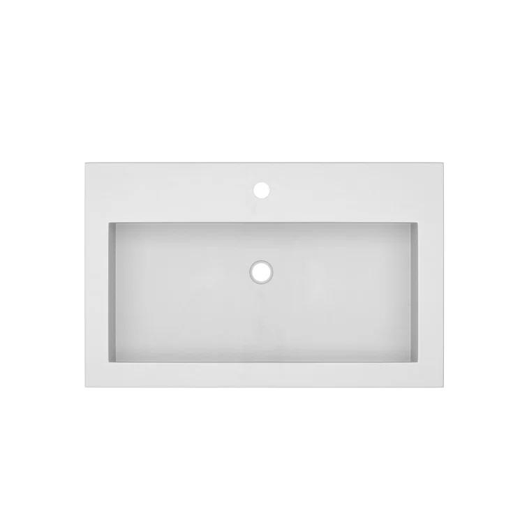 Trough Handmade Rectangular Drop-In Bathroom Sink