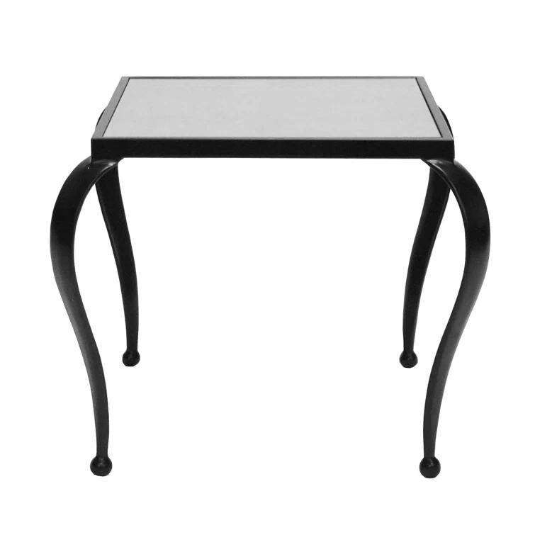 Worlds Away Moseley Mirrored Glass Top End Table