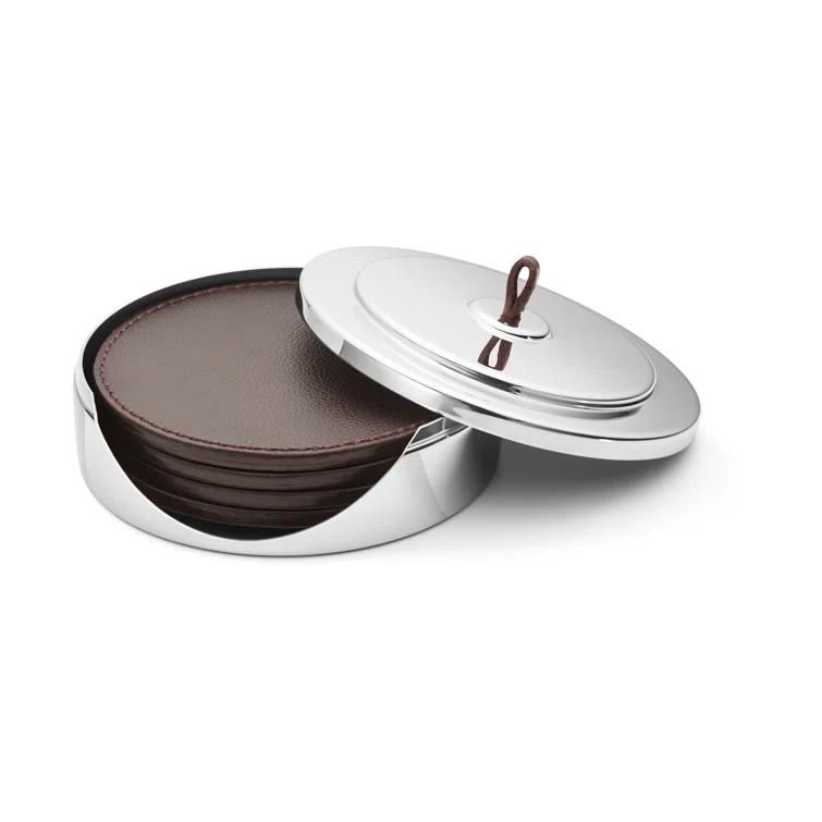 Georg Jensen Manhattan Coaster Set with Holder | Wayfair