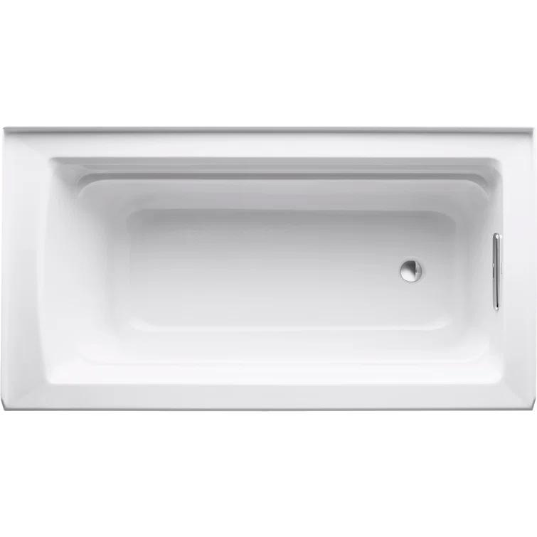 Archer® 60" x 32" Acrylic Alcove Soaking Bathtub with Comfort Depth
