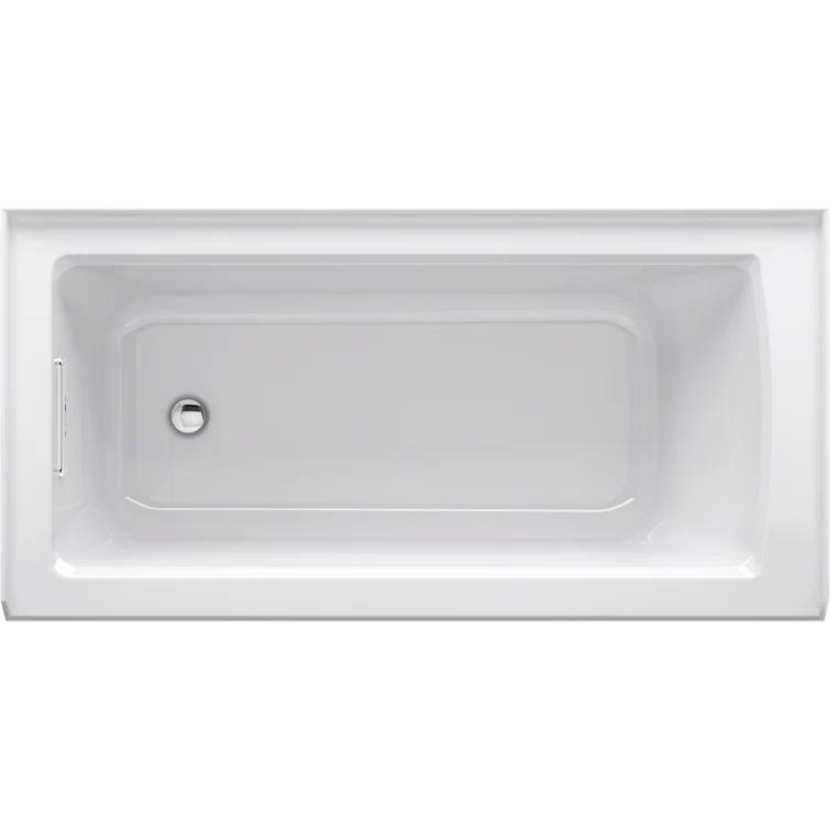 Archer 60" x 30" Alcove Soaking Bathtub with integral flange