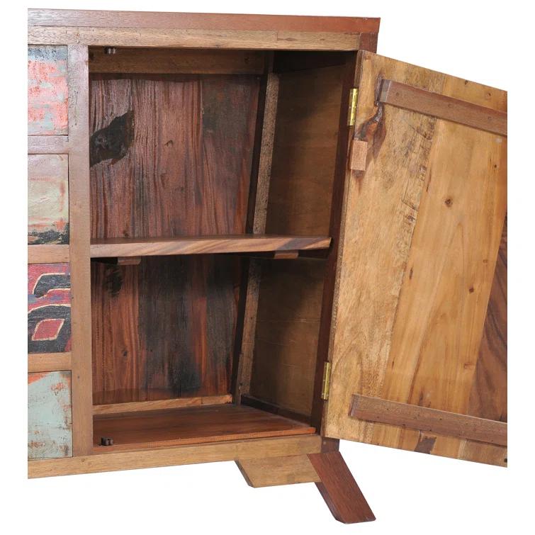 Chic Teak Solid Wood Freestanding Bathroom Cabinet