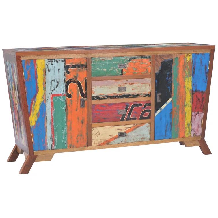 Chic Teak Solid Wood Freestanding Bathroom Cabinet