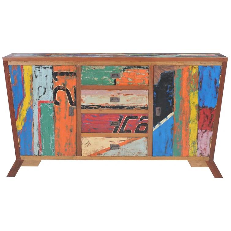 Chic Teak Solid Wood Freestanding Bathroom Cabinet