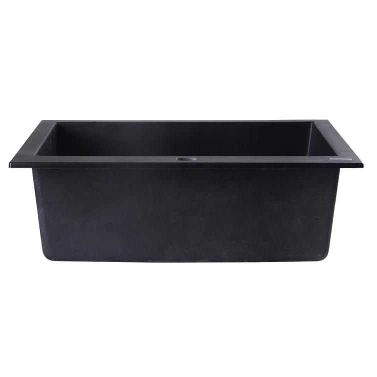 23.63'' L Drop-In Single Bowl Granite Kitchen Sink
