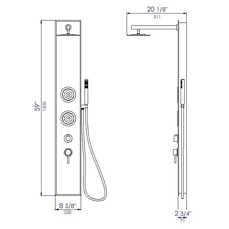 59'' Shower Panel with Adjustable Shower Head