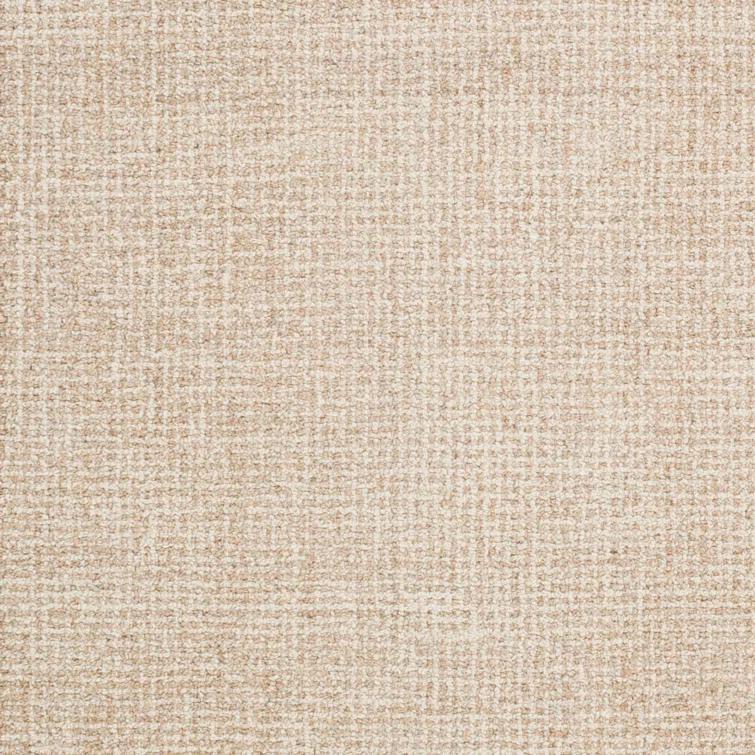 Handmade Khaki and Cream Wool Tufted Rectangular Rug
