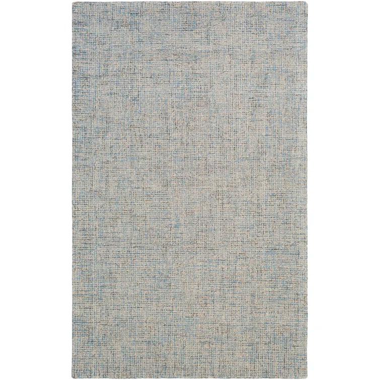 Hand-Tufted Reversible Light Blue Wool 5' x 7' Area Rug