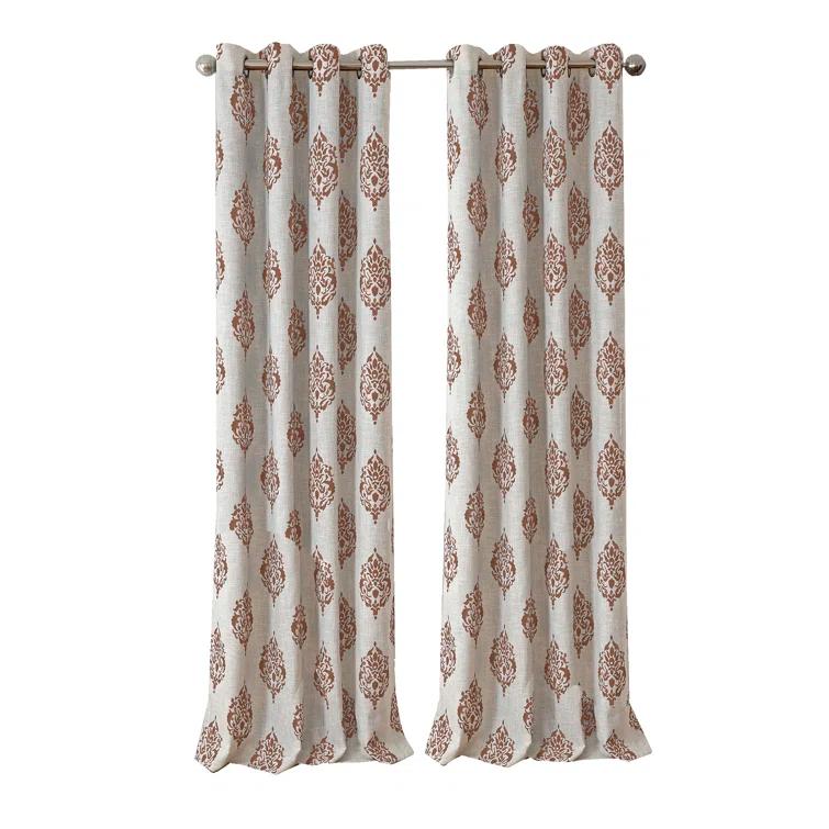 House of Hampton® Blanford Medallion Print Room Darkening Thermal Grommet Top Single Curtain Panel