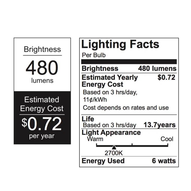 Elegant Lighting E12LED106-10PK 6W (60 Watt Equivalent) E12 Dimmable LED Candle Light Bulb (Set of 10)