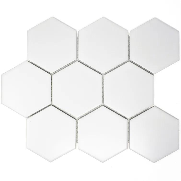 Supreme Tile Porcetile 10.08 in. x 11.64 in. Honeycomb Matte Porcelain Mosaic Wall and Floor Tile