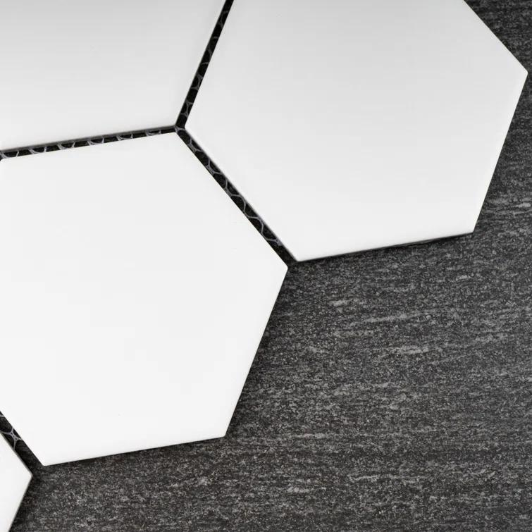 Supreme Tile Porcetile 10.08 in. x 11.64 in. Honeycomb Matte Porcelain Mosaic Wall and Floor Tile