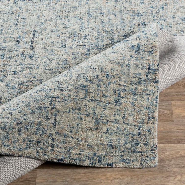 Handmade Tufted Wool Blue and Beige 8' x 10' Area Rug